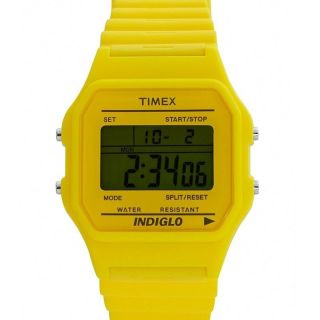 Timex 80 Retro Indiglo Digital Watch Yellow Vintage NEW