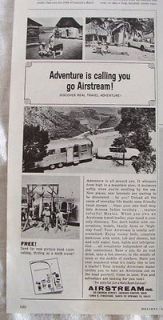 1966 Airstream Campers Photo Ad Travel Trailer