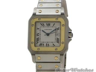 Cartier Santos Steel & Gold Date Watch Box & Papers 30 x 39 x 9mm