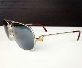 Cartier Romance Santos Platinum Sunglasses Eyeglasses Lunette Vintage
