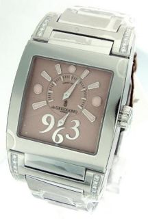 New Mens De Grisogono Instrumentino Dual Time Diamond Watch B&P 