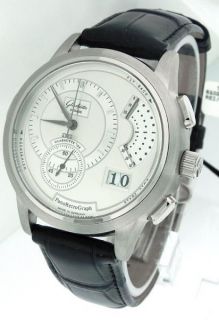 New Mens Glashutte PanoRetroGraph 18K White Gold Watch