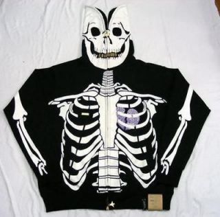 LRG Lifted Research Group Dead Serious Skeleton Skull Hoodies Jacket 