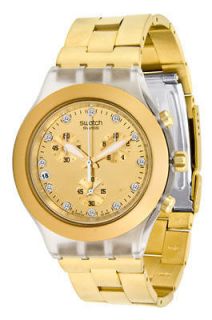 NIB SWATCH Watch SVCK4032G Chrono FULL BLOODED Gold New