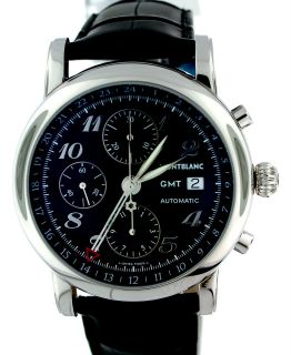 New Montblanc Sport Mens Chronograph GMT Automatic Watch Black Dial 