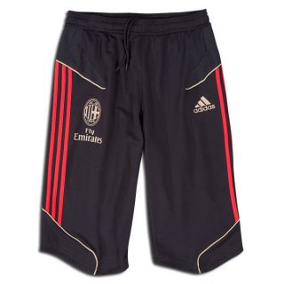 adidas AC Milan 2011 2012 3/4 Soccer Training Pants Brand New Black