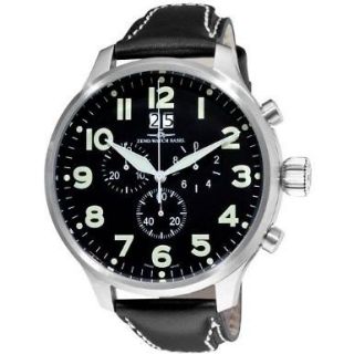 Zeno Mens Super Oversized Black Chronograph Dial Watch, Pre Owned