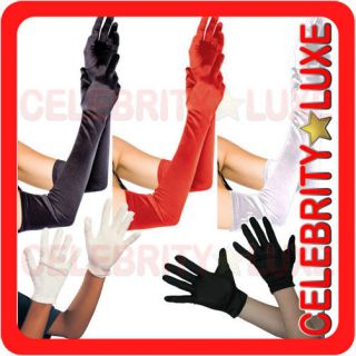 New Gloves Burlesque Satin Cotton Fancy Dress Costume Party Gangster 