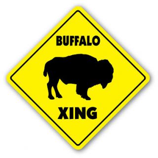   CROSSING Sign novelty gift animals farm grazing meat funny bison bill