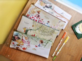 Illust in Pencil Case Zipper Pen Pouch Pocket Bag   Cute Fairy Tale 