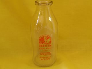 Vintage Robertson Rocky Ford CO Square Milk Bottle One 1 Quart