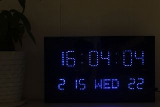 Big Digital Red / Blue LED Wall Clock Calendar Temperature Light 