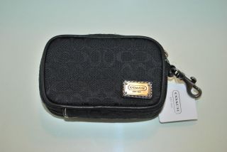 NWT COACH Signature Multifunction Pouch Camera Case Black Purse Bag 