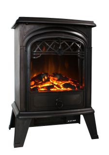 Standing Electric 1500W Fireplace Heater Fire Stove Flame Wood Log 