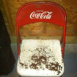 Coca cola Original Metal Folding Chair 50s 60s? Unrestored