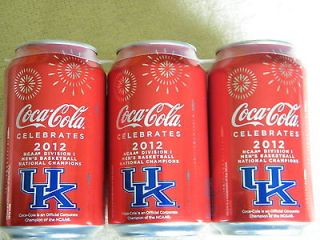   Kentucky Wildcat UK 2012 Basketball Championship Coca Cola Coke Cans