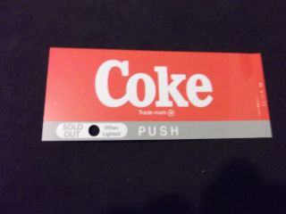 Coca Cola Coke Max Headroom Machine Button Tag Cooler Label Vintage 