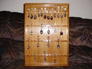 oak collector spoon display case rack holds 48