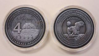 Apollo 11 Coin Flown To Moon 40th Commemorative Collector Medallion 