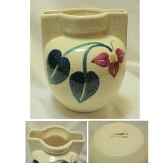 Vintage PURINTON Slip Ware Stoneware Pottery 6 VASE Ivy & Red 