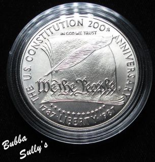 1987 P Constitution Bicentennial Commemorative Silver Dollar 