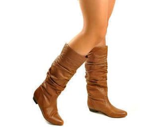 New STEVE MADDEN CANDENCE Cognac Slouch Riding Boots MSRP $99