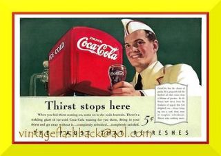 SODA JERK 1940 COKE coca cola AD machine FOUNTAIN vintage ORIGINAL 