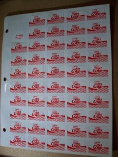 Caffeine Free Diet Coke Soda Machine/Fountain Labels 48 labels 1.25 x 