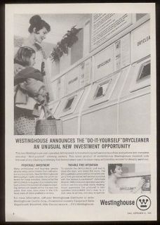 1961 Westinghouse coin op dry cleaning washer photo ad