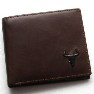   Genuine Leather Mens Bifold Wallet Purse with Inner Zipper Coin Slot