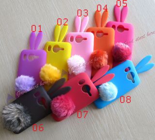 Color 1PC Cute Colorful Rabbit Silicone Bumper Soft Case Cover for 