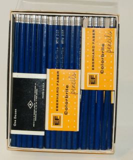 Eberhard Faber EF Blue Colored Pencils Total of 68 Vintage