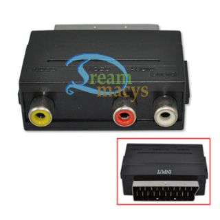 New RGB Scart Male to 3 RCA AV Female Adapter Converter
