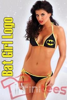 Batgirl Batman Logo Triangle String Bikini Set Bathing Suit Officially 