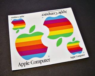 Vintage Apple Computer Macintosh Rainbow Logo Decal Stickers    NEW 