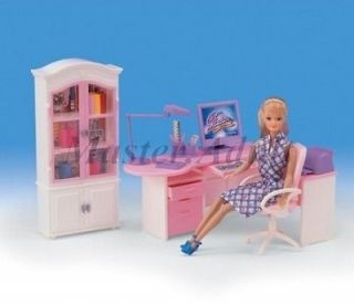   Office Set for Barbie Table,Chair,Book Cabinet,Computer,Printer,etc
