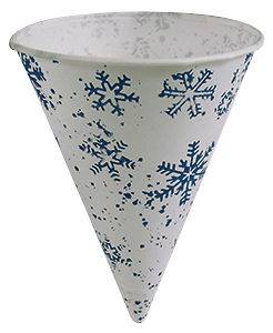 Solo 6RBB 0004 6 oz. Snow Flake Paper Cone Cup Rolled Rim 100/Pack