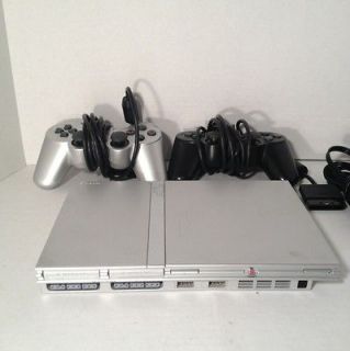   PlayStation 2 Slim Satin Silver Console (NTSC   SCPH 79001SS) With box