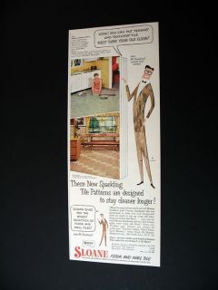 Sloane Linoleum Floor Tiles Mr. Treadwell 1952 print Ad