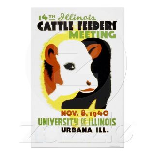 Cattle Feeders Illinois 1940 WPA 23x34Poster