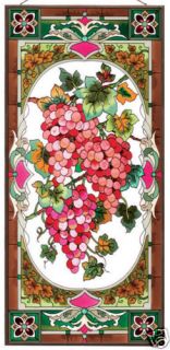 RED GRAPES * VINEYARD GRAPE STAINED GLASS WINDOW PANEL