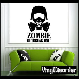 Zombie Outbreak Unit 01 Vinyl Decal Car or Wall Sticker Mural X Large