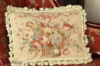 20 Needlepoint Pillow Cushion Aubusson French Country Style Floral 