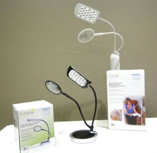 PURElite Deluxe LED Table Desk Or Floor Standing Magnifying Lamp 