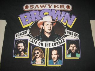   SAWYER BROWN CONCERT T Shirt MEDIUM country rock tour band 80s 90s