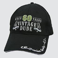 Vintage Dude 60 Years Baseball Cap   Funny 60th Birthday Gift for Man