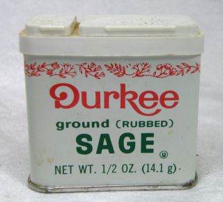 Vintage Spice Tins Durkee Sage & Frenchs White Pepper