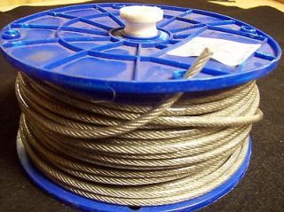 New 250 Steel Wire Rope Aircraft Cable 1/8 3/16 Plastic Coated 7x7 
