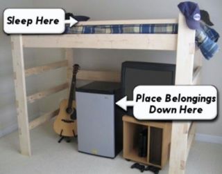 Bunk Loft Bed Plans Desk Easy to Build Twin/Full/Queen