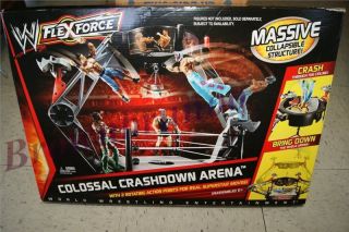 WWE Flex Force Colossal Crashdown Arena Wrestling Figures Ring Playset 
